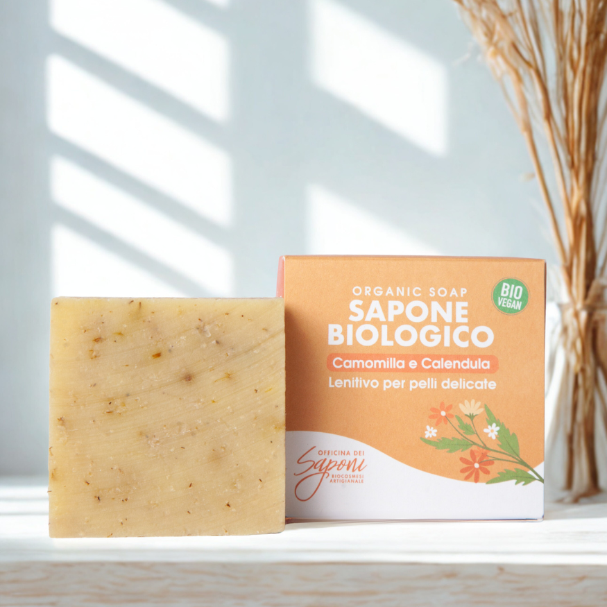 Officina dei Saponi Camomilla e Calendula sapone solido pelle sensibile