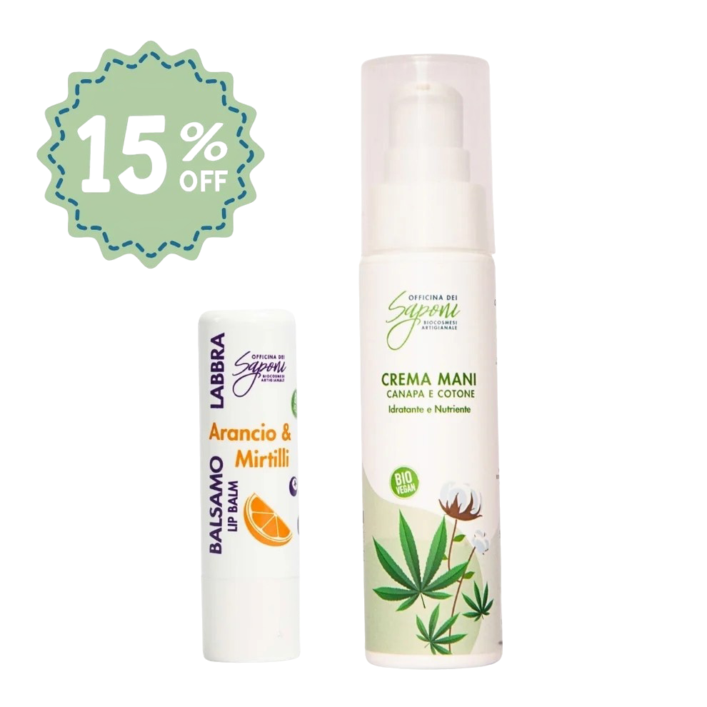 Officina dei Saponi Crema Mani + Balsamo Labbra kit idratante