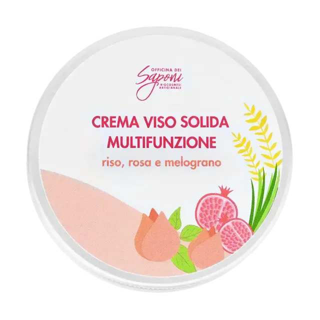 Officina dei Saponi Crema Viso Solida Riso Rosa Melograno