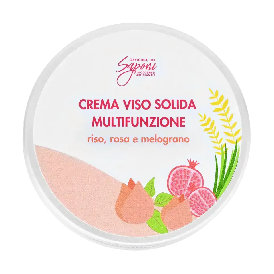 Officina dei Saponi Crema Viso Solida Riso Rosa Melograno