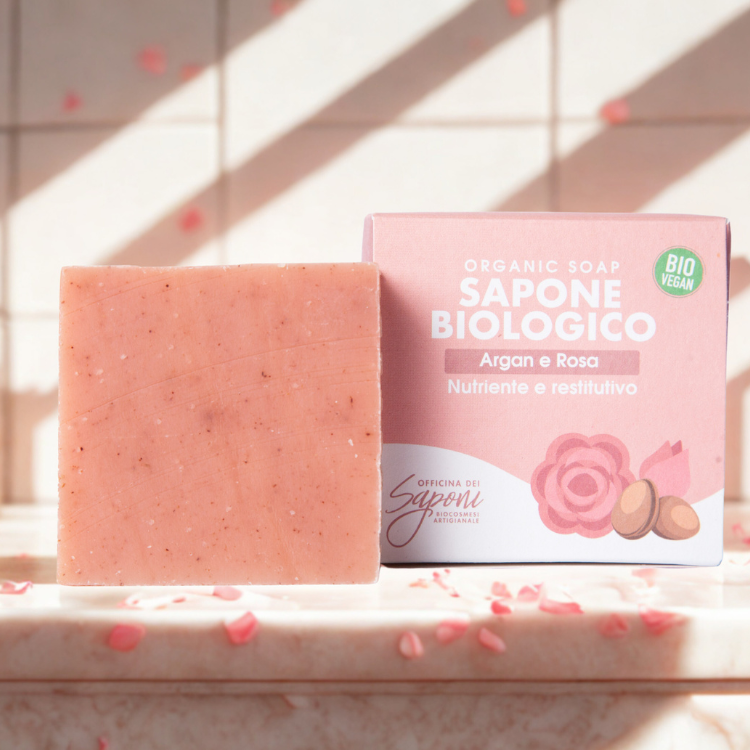 Officina dei Saponi Argan e Rosa sapone solido nutriente