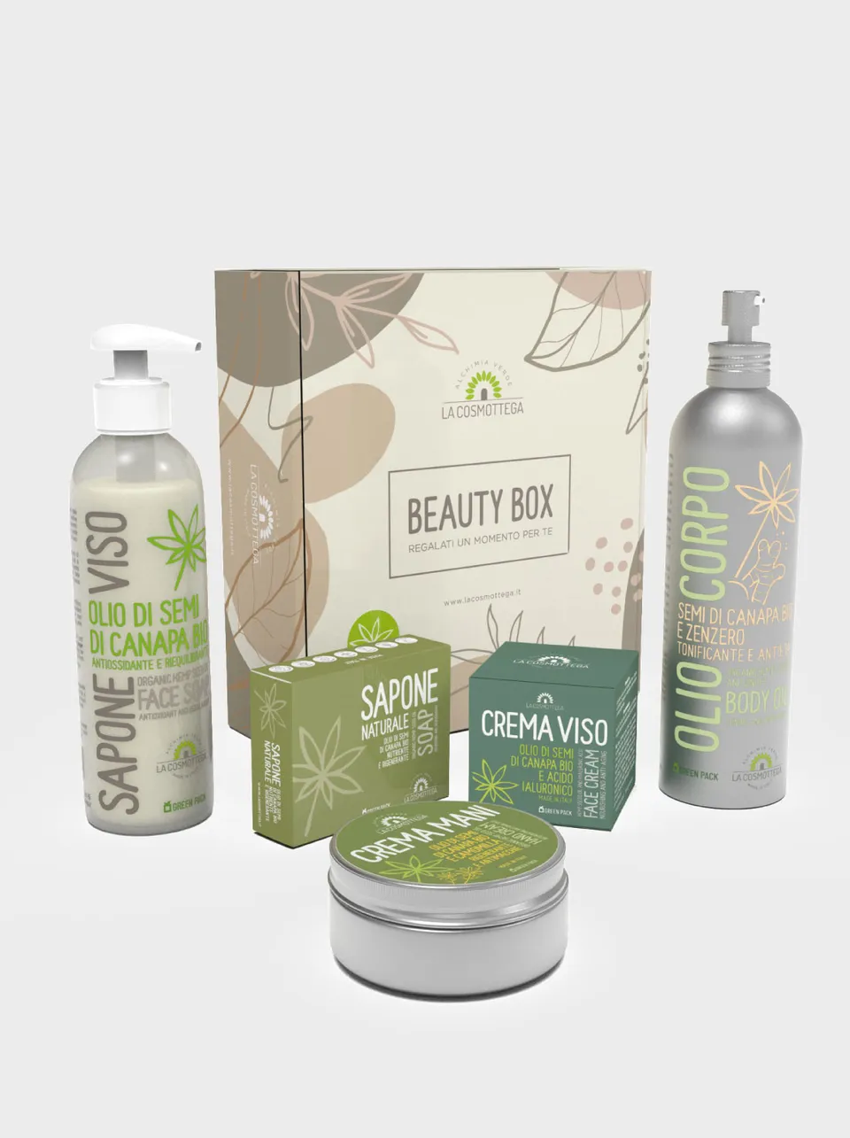 La Cosmottega Beauty Box Canapa Bio 5 pezzi viso corpo