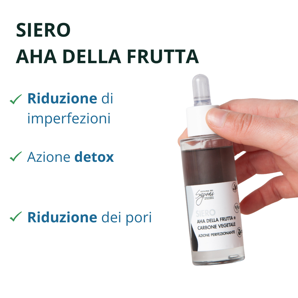 Officina dei Saponi Bifasica AHA Frutta Carbone Siero Viso perfezionante