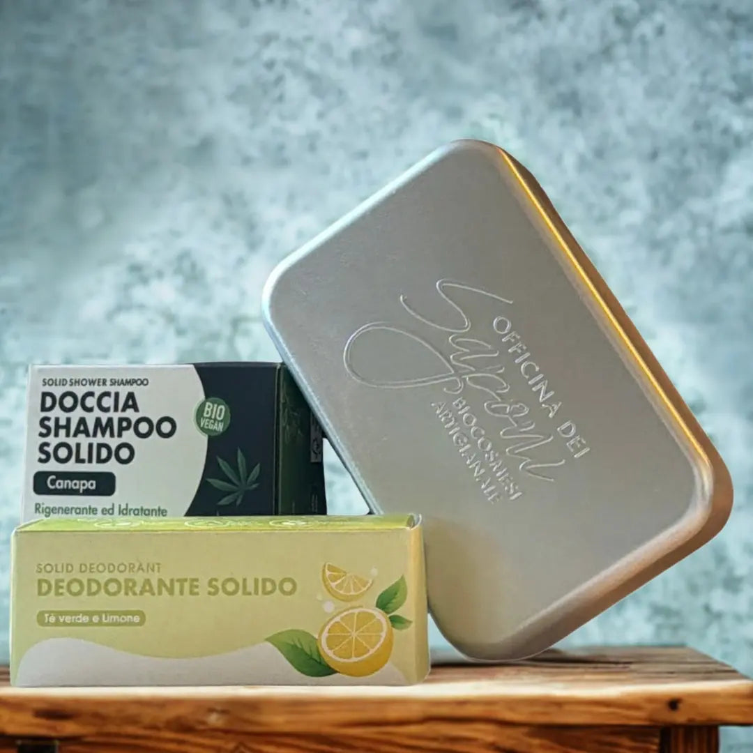 Officina dei Saponi Rifrescafit Lui Kit Uomo solido canapa