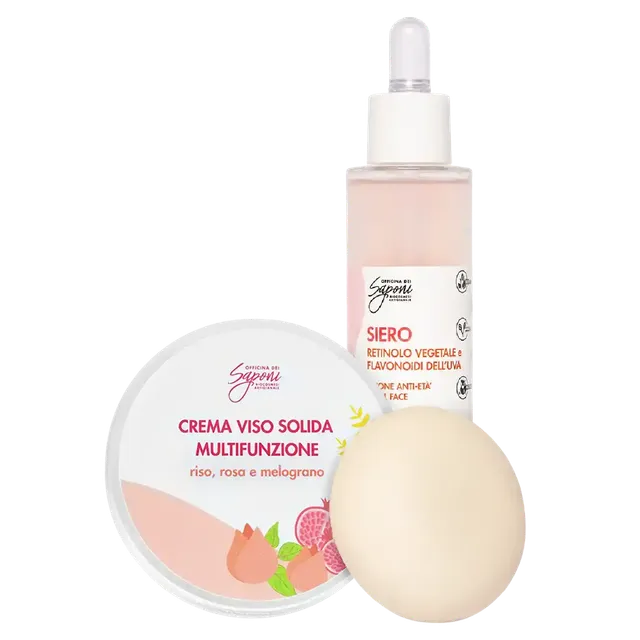 Officina dei Saponi kit viso anti-età siero + crema solida