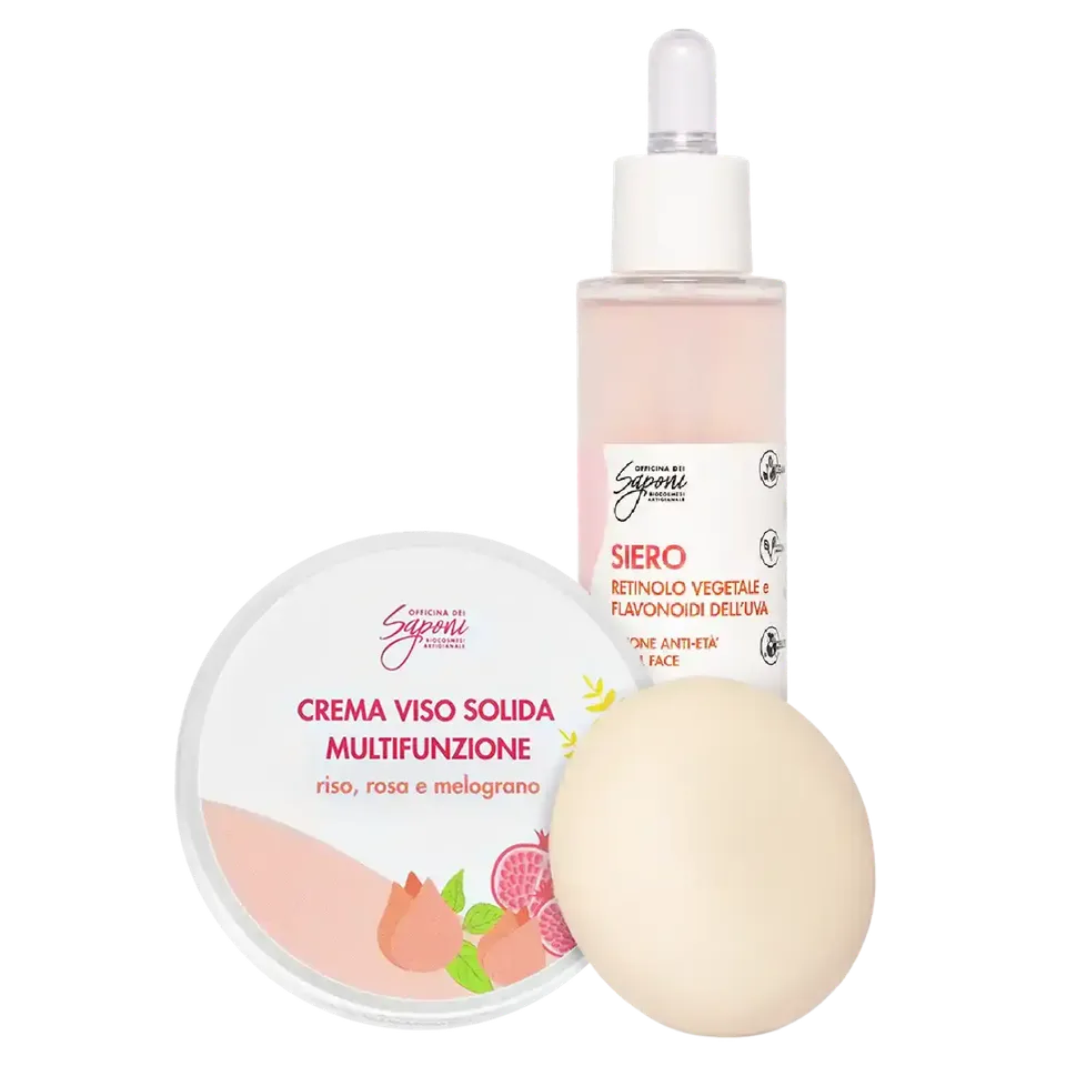 Officina dei Saponi kit viso anti-età siero + crema solida