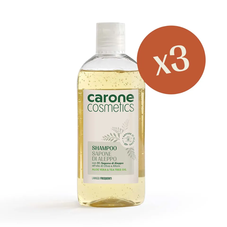 Noire di Hammam Sapone di Aleppo Shampoo 3x250 ml Frequenti