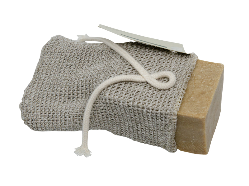 Noire di Hammam manopola porta sapone cotone lino elasticizzata