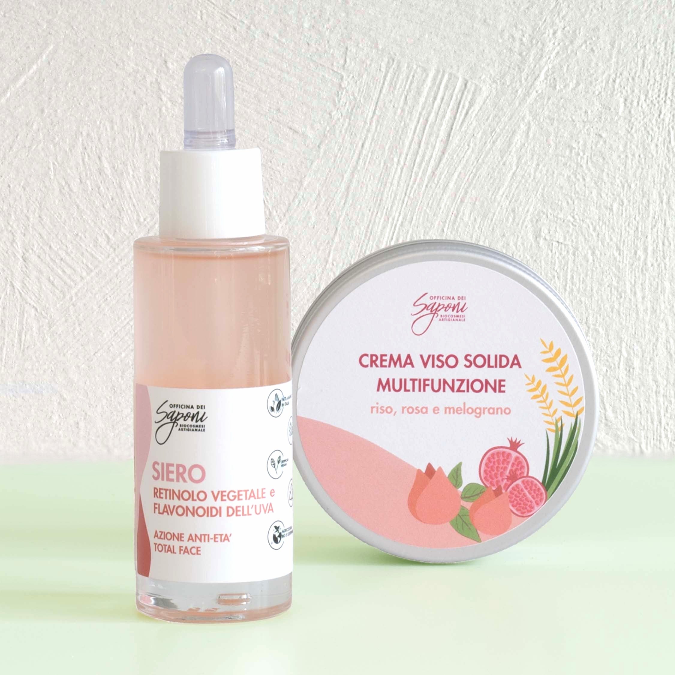 Officina dei Saponi kit viso anti-età siero + crema solida