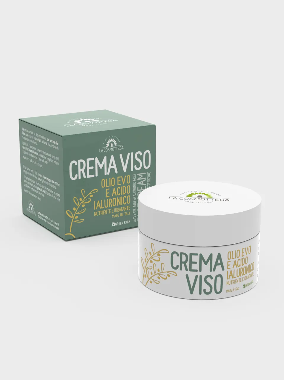 La Cosmottega Olio Evo crema viso acido ialuronico pelli secche