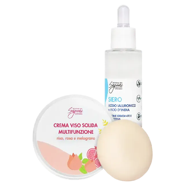 Officina dei Saponi Viso Kit Siero + Crema Solida idratante