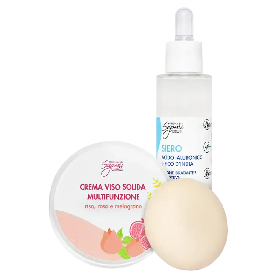 Officina dei Saponi Viso Kit Siero + Crema Solida idratante