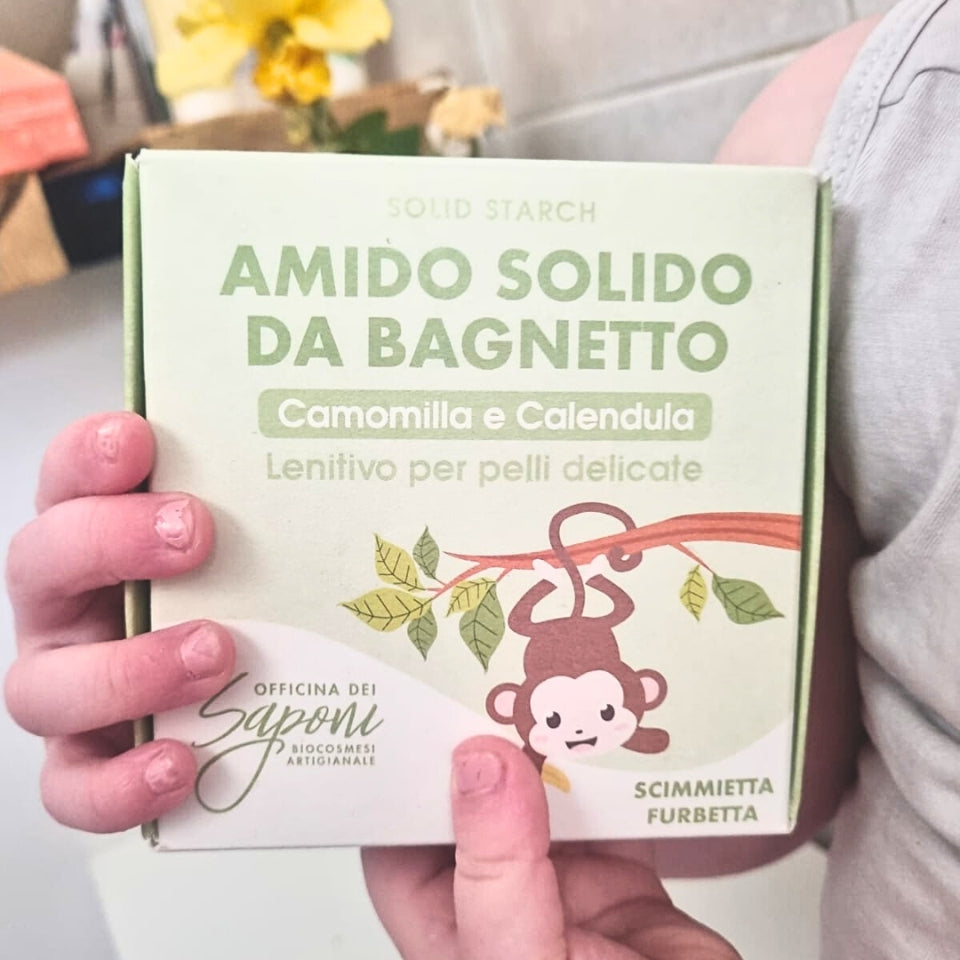 Officina dei Saponi Bimbi Amido Bagnetto Camomilla Calendula monodose lenitivo