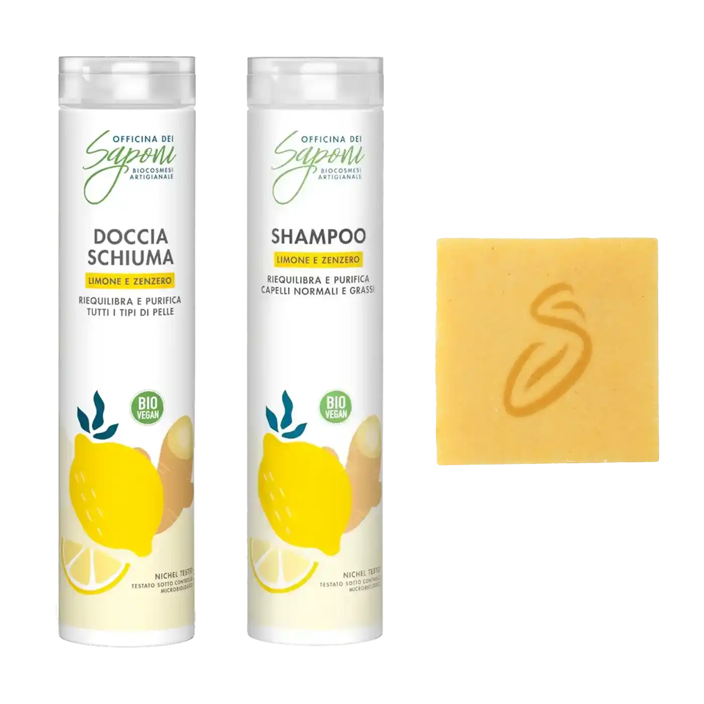 Officina dei Saponi Zenzero e Limone kit Puliti Fuori e Belli Dentro