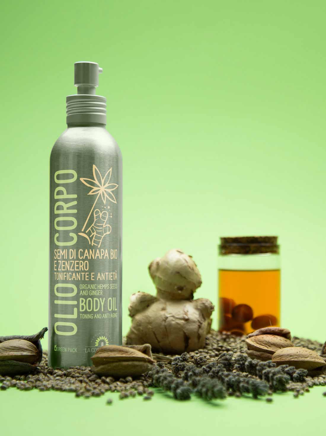 La Cosmottega Canapa e Zenzero Olio Corpo Tonificante 200 ml