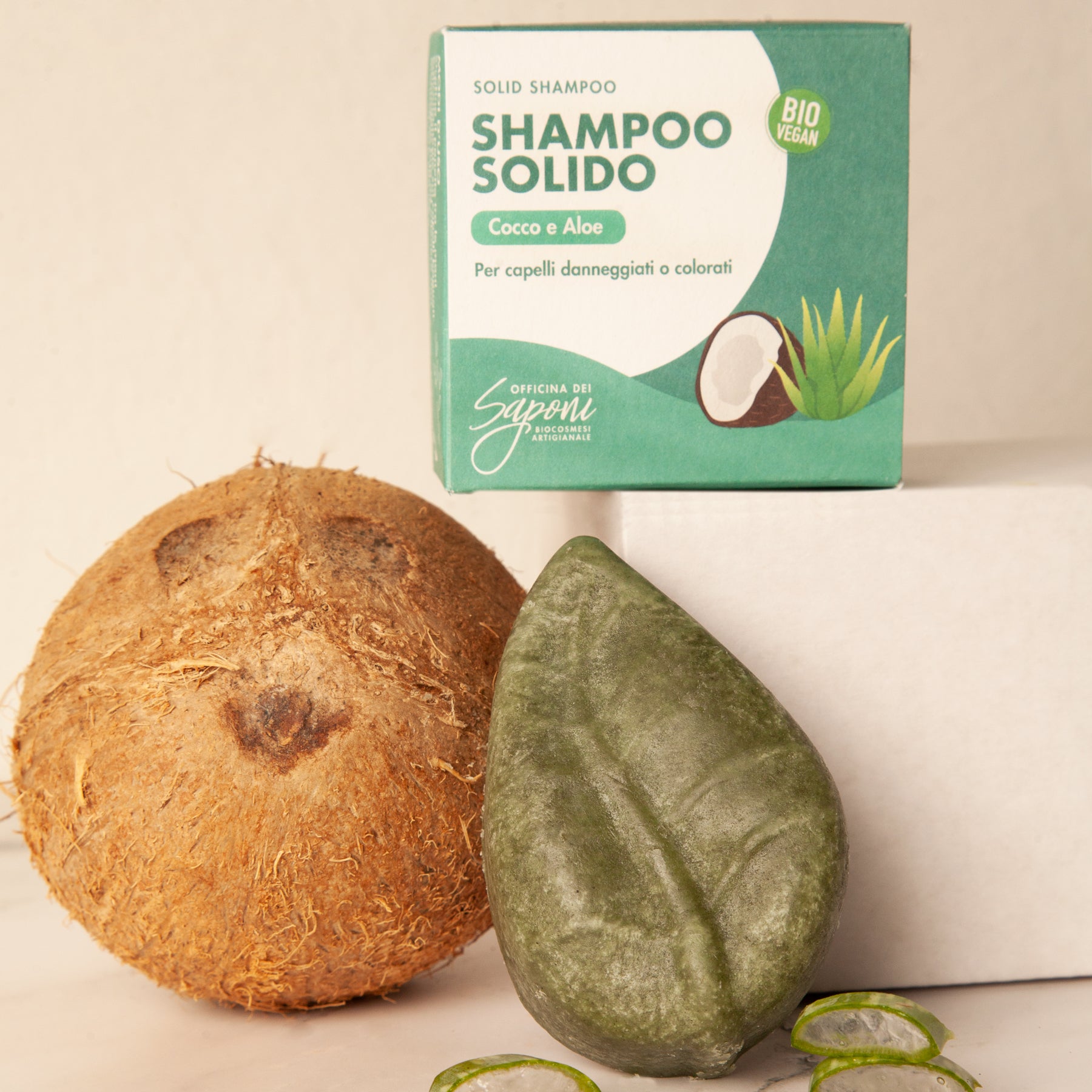 Officina dei Saponi Cocco e Aloe Shampoo Solido Capelli Colorati