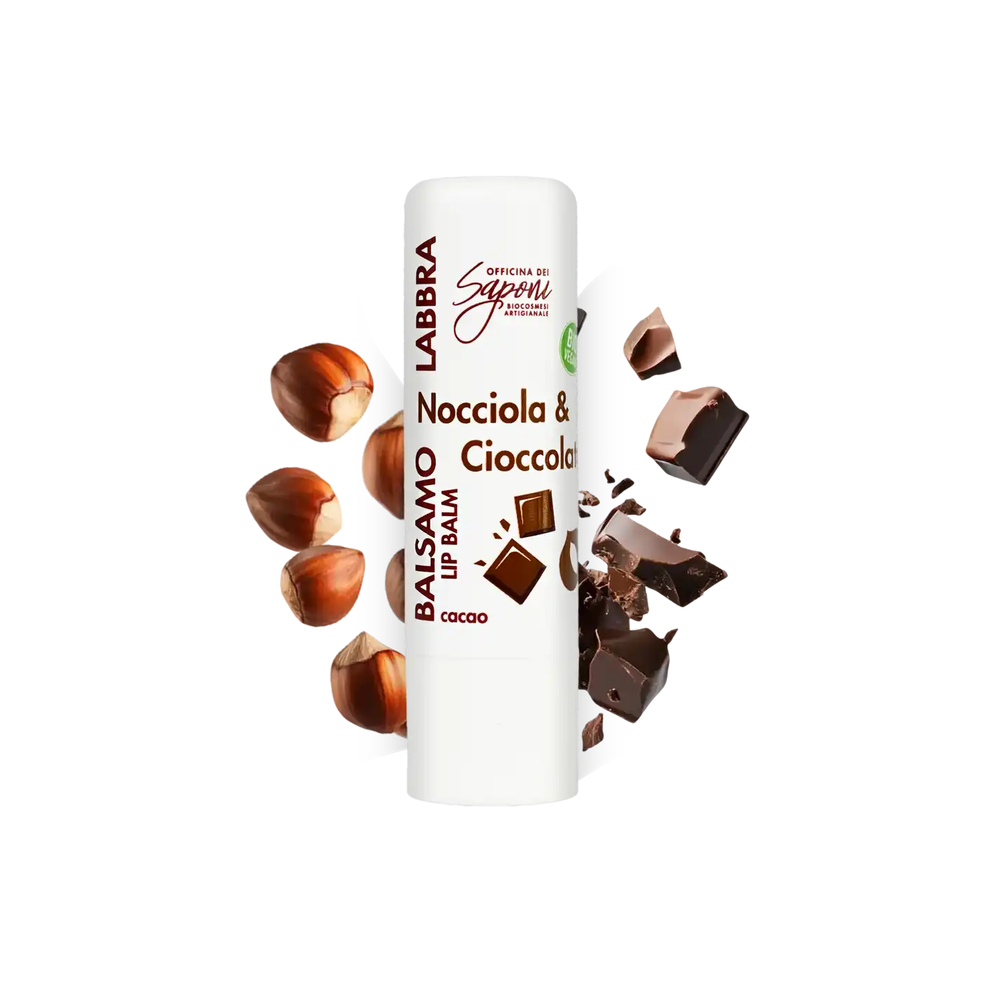 Officina dei Saponi Nocciola e Cioccolato balsamo labbra cacao