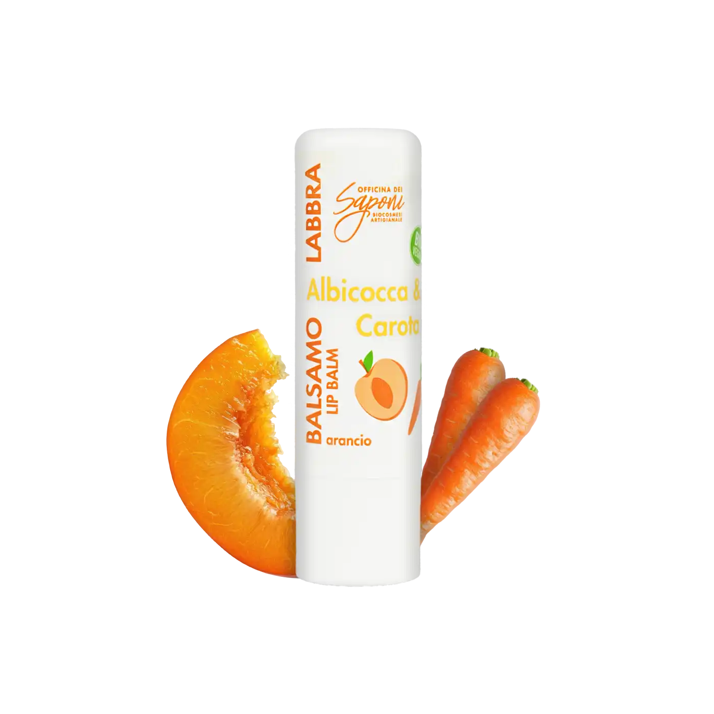 Officina dei Saponi Albicocca e Carota balsamo labbra nutriente bimbi