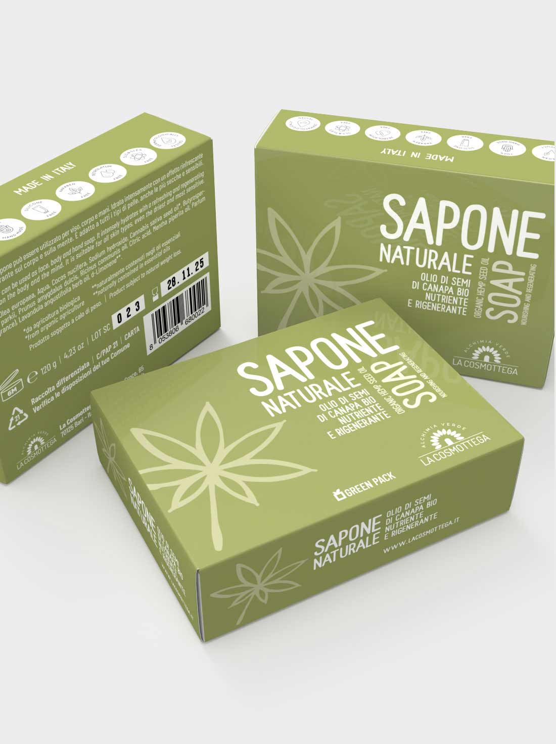 La Cosmottega Canapa Bio saponetta olio di canapa 120g
