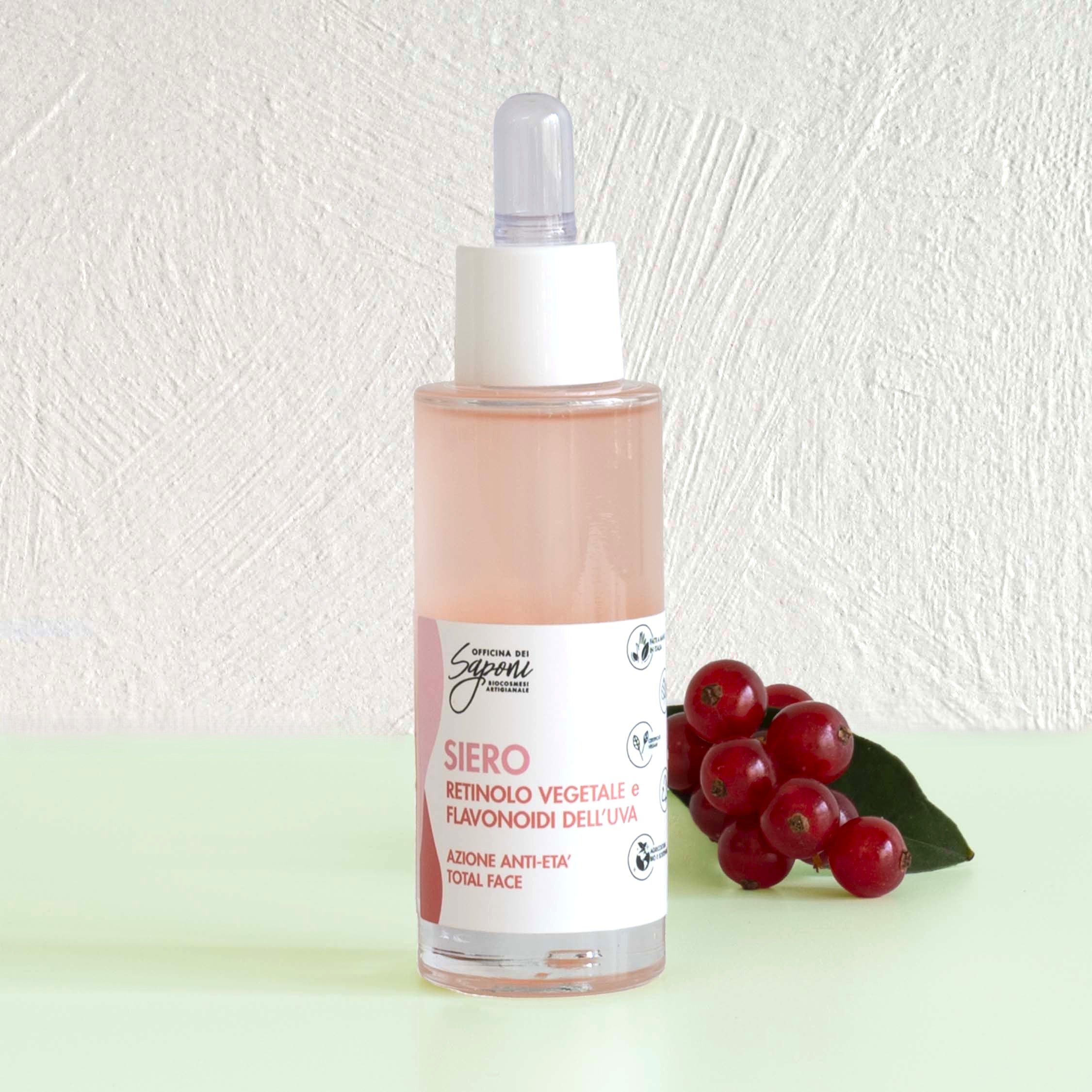 Officina dei Saponi Rosa siero viso anti-età retinolo uva
