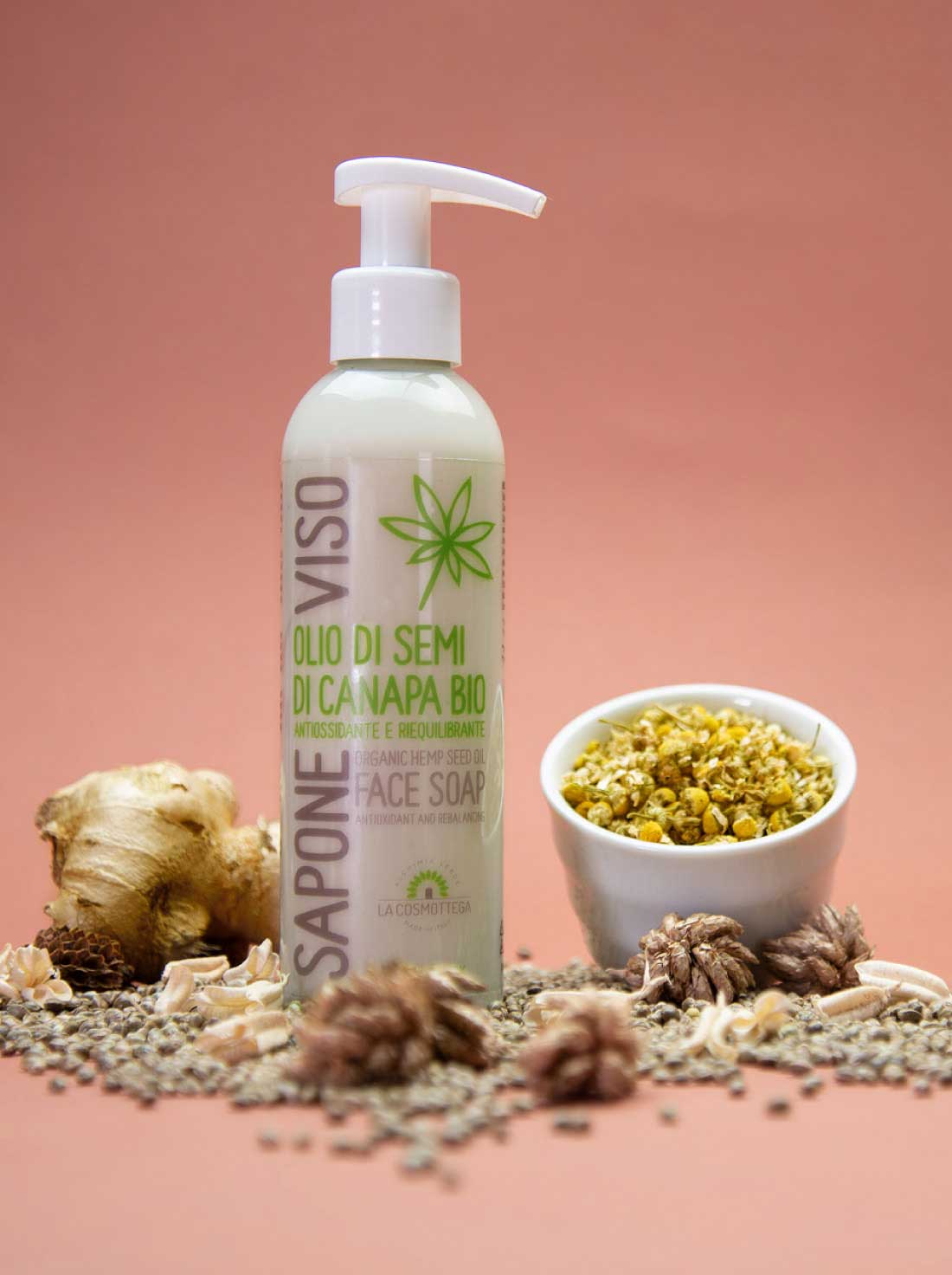 La Cosmottega Sapone Liquido Viso Canapa Bio pelli grasse