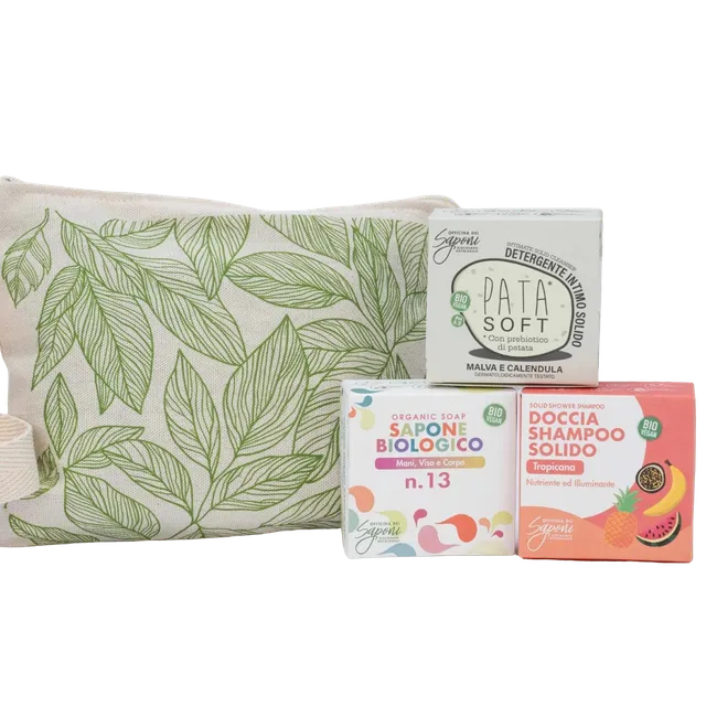 Officina dei Saponi Kit Viaggio Lei Set 3 Saponi Solidi con Pochette