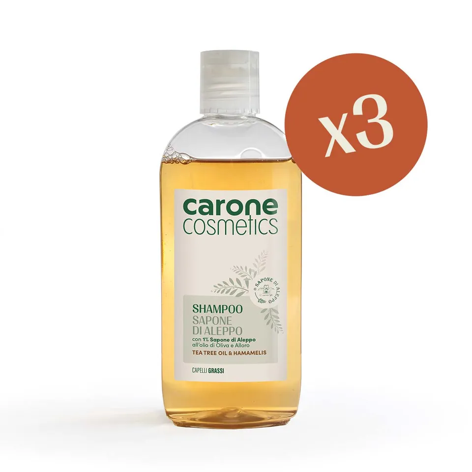 Noire di Hammam Sapone di Aleppo shampoo capelli grassi 3x250 ml