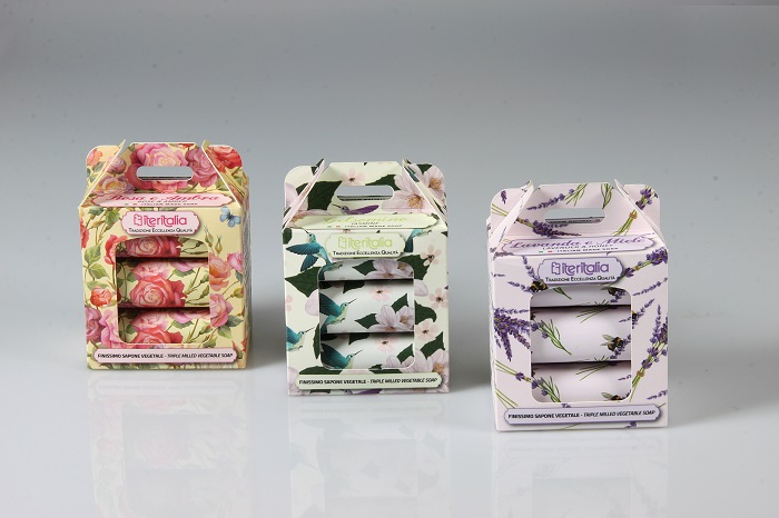 Iteritalia Cofanetto 3 Saponi 125 g Rosa Gelsomino Lavanda
