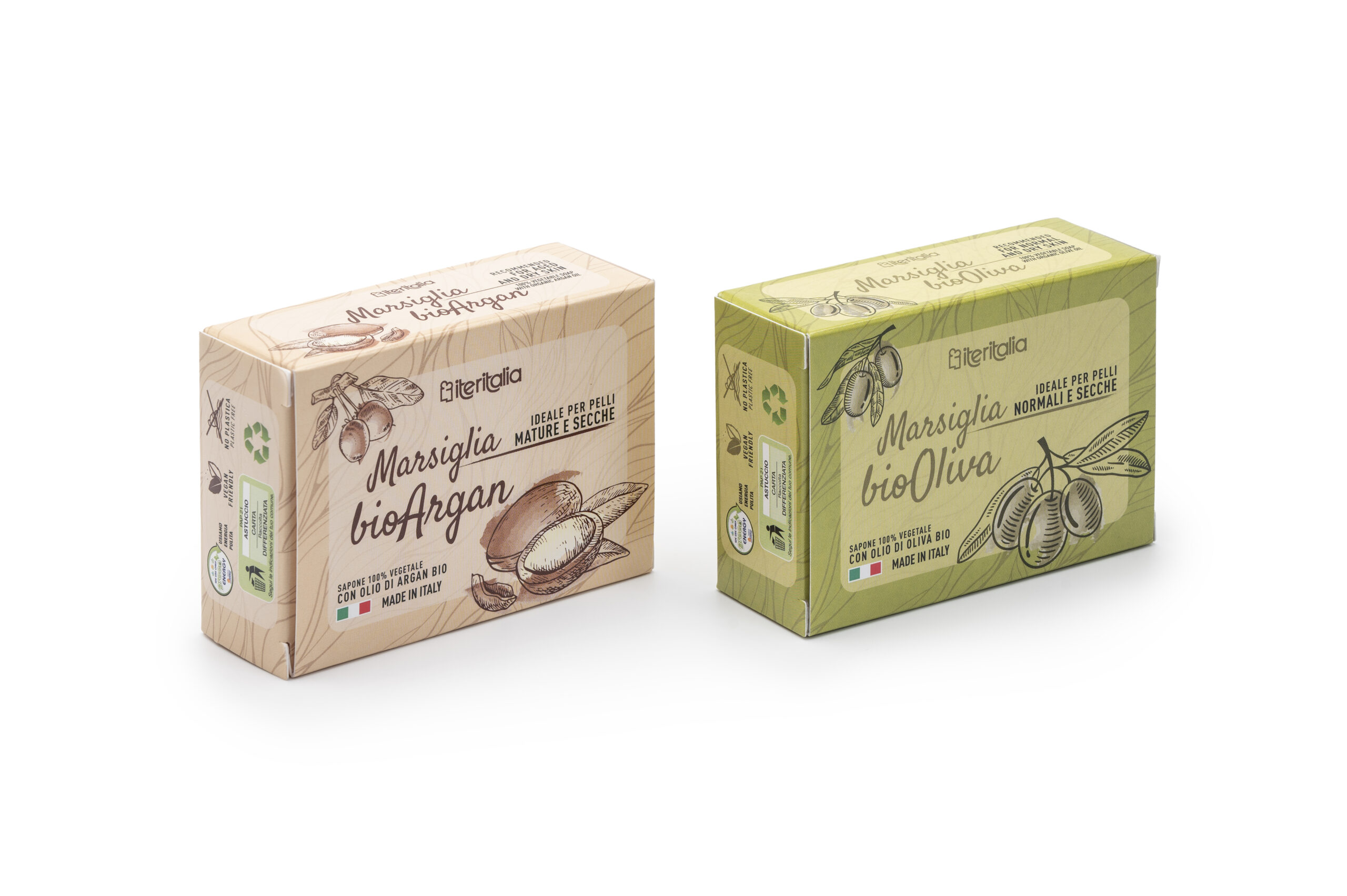 Iteritalia Marsiglia Sapone Bio Argan Oliva Pelli Secche