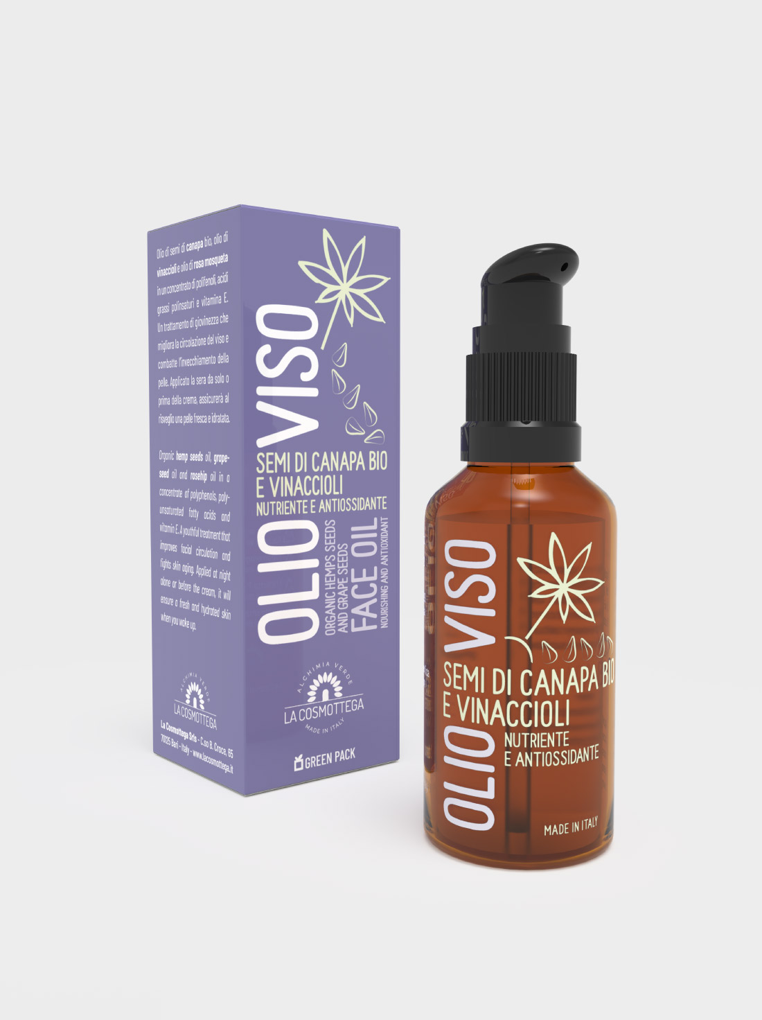 La Cosmottega Canapa olio viso 30 ml vinaccioli e vitamina E