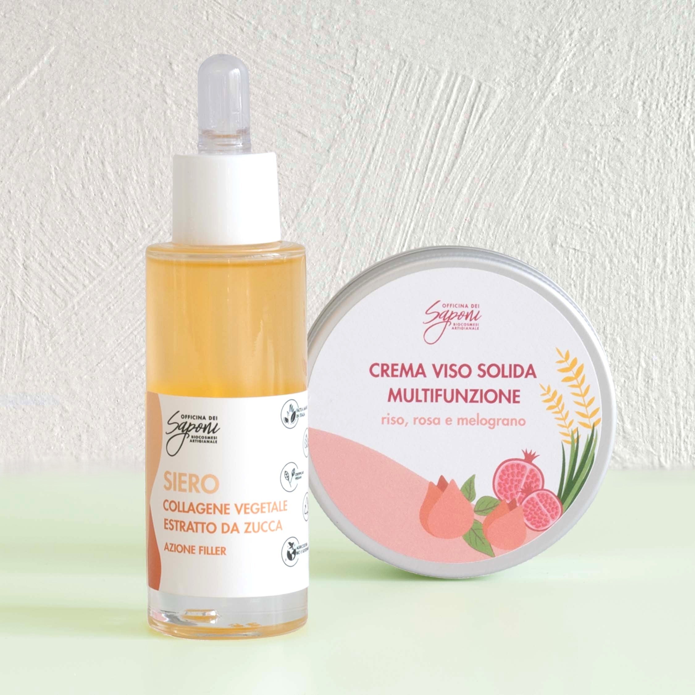 Officina dei Saponi kit siero filler + crema viso solida