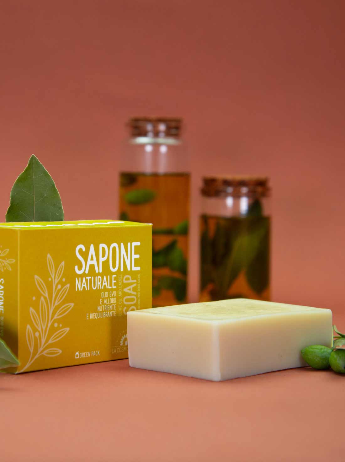 La Cosmottega Olio Evo e Alloro sapone solido 120 g pelli impure