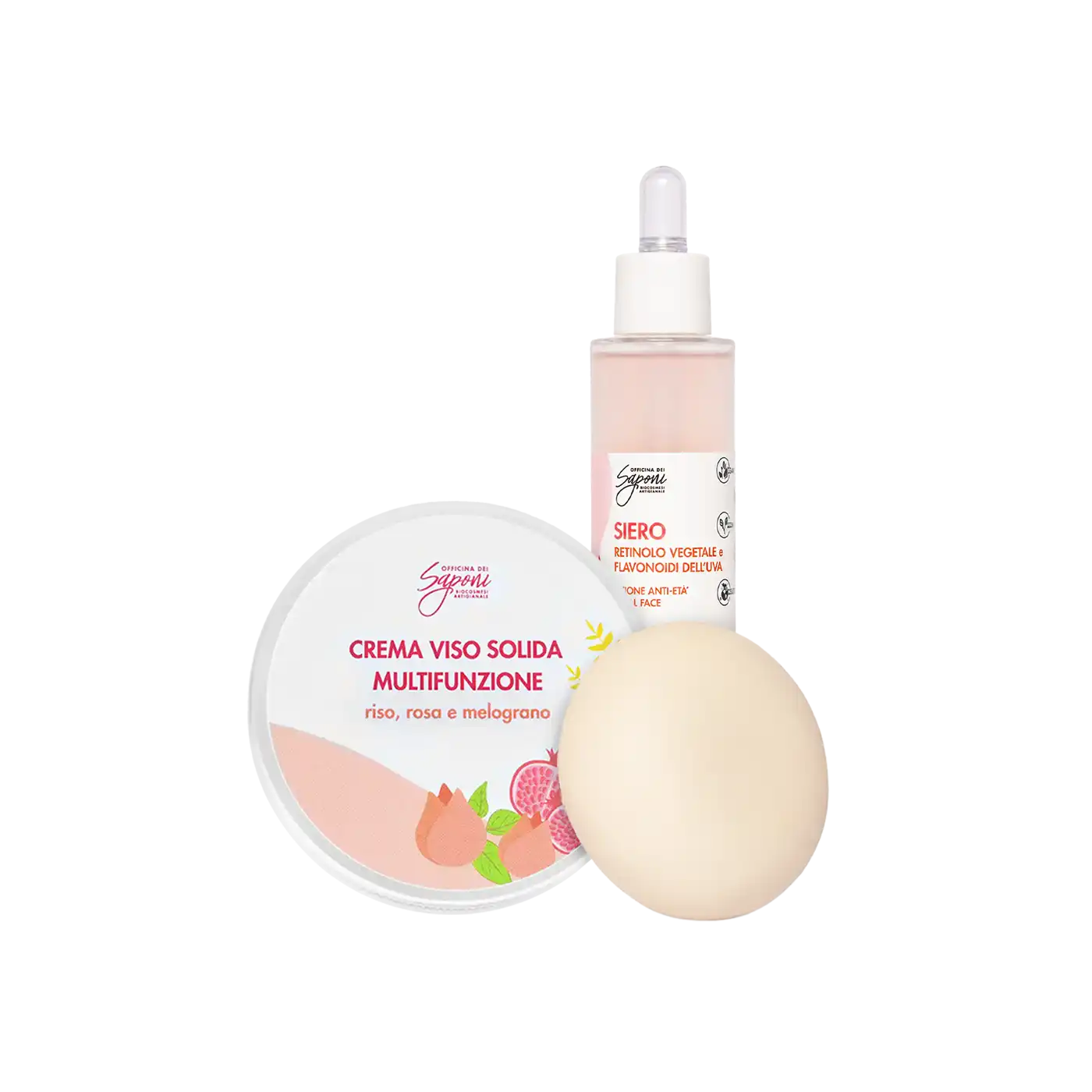 Officina dei Saponi kit viso anti-età siero + crema solida