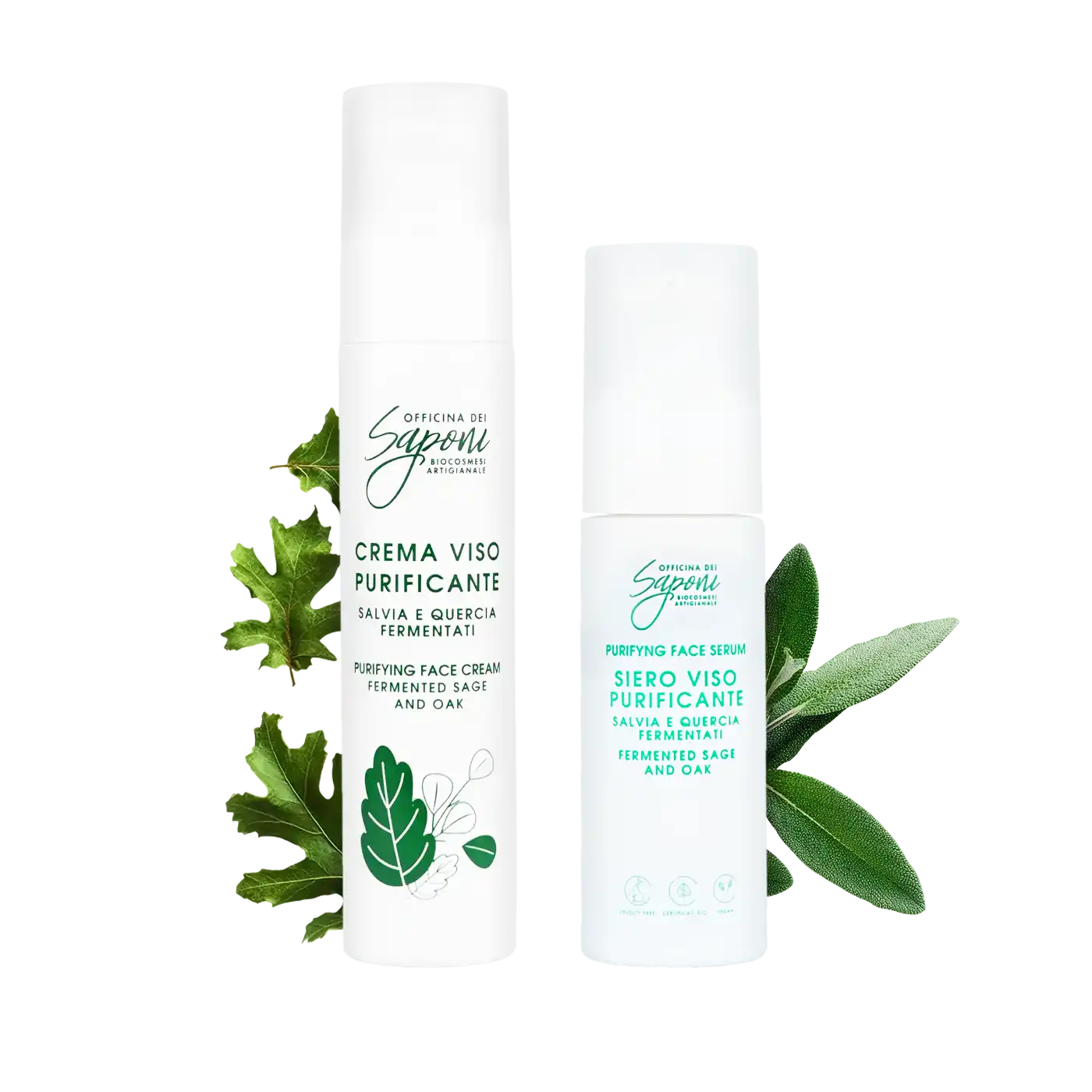 Officina dei Saponi Viso Fermentati Kit Crema e Siero Purificante anti-imperfezioni