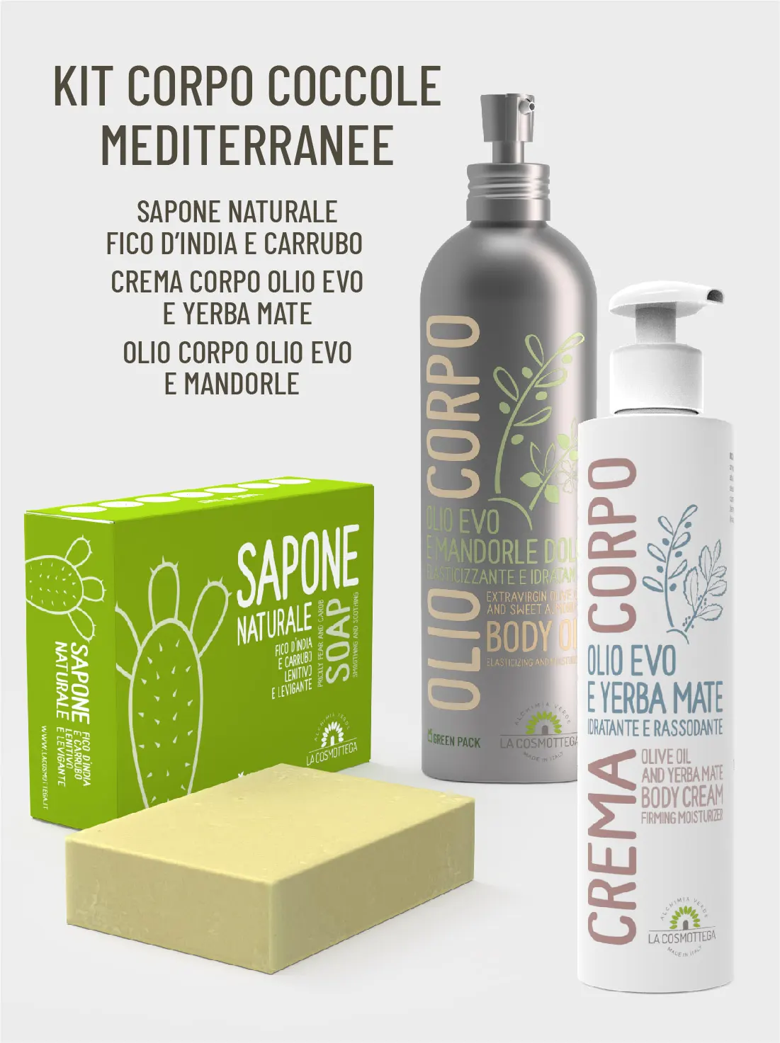 La Cosmottega Kit Corpo Sapone Fico Crema e Olio nutriente