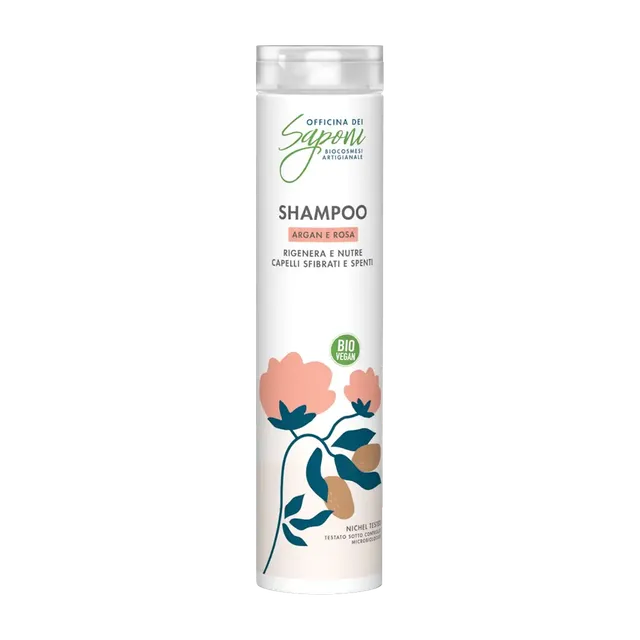 Officina dei Saponi Argan e Rosa Shampoo Capelli Sfibrati
