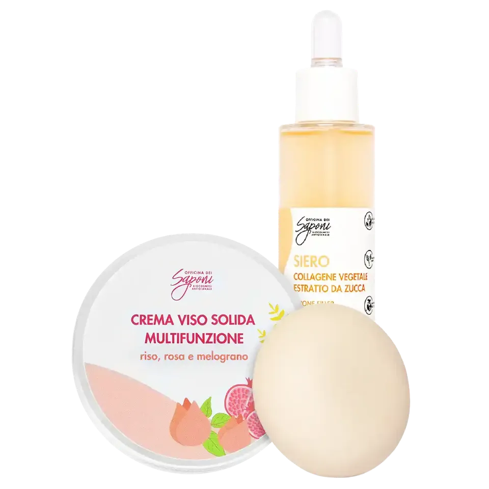 Officina dei Saponi kit siero filler + crema viso solida