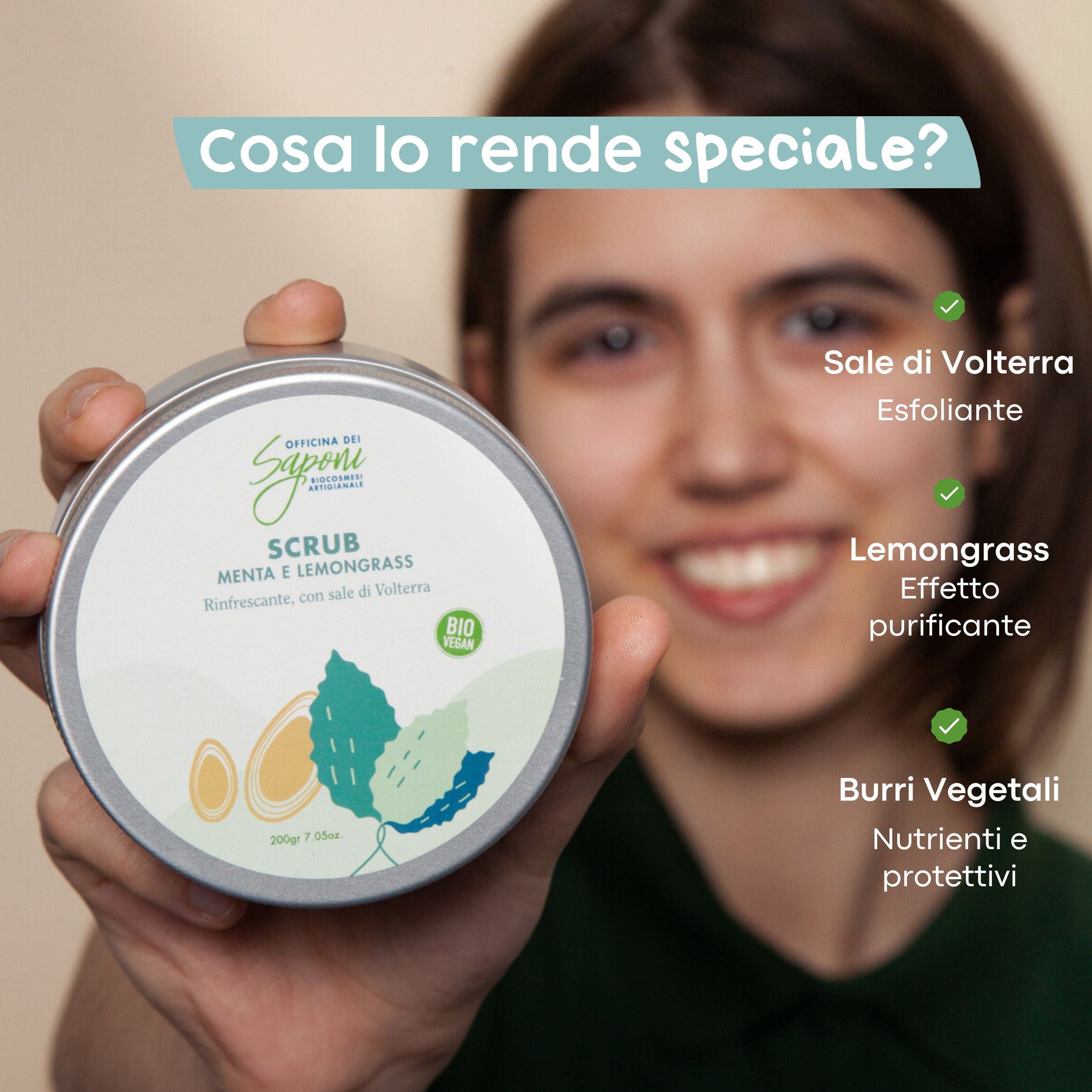 Officina dei Saponi Menta e Lemongrass scrub corpo biologico