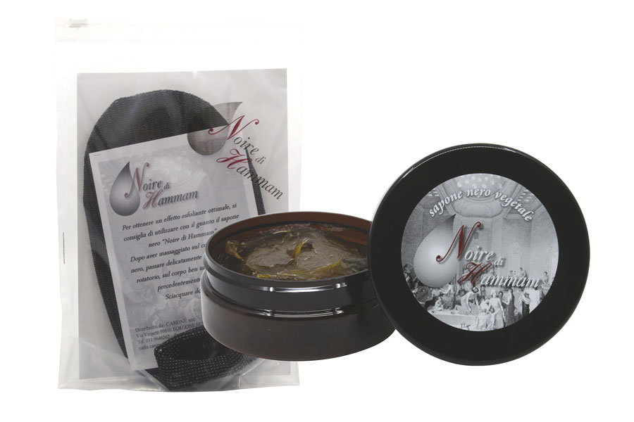 Noire di Hammam kit sapone nero 200 ml guanto scrub