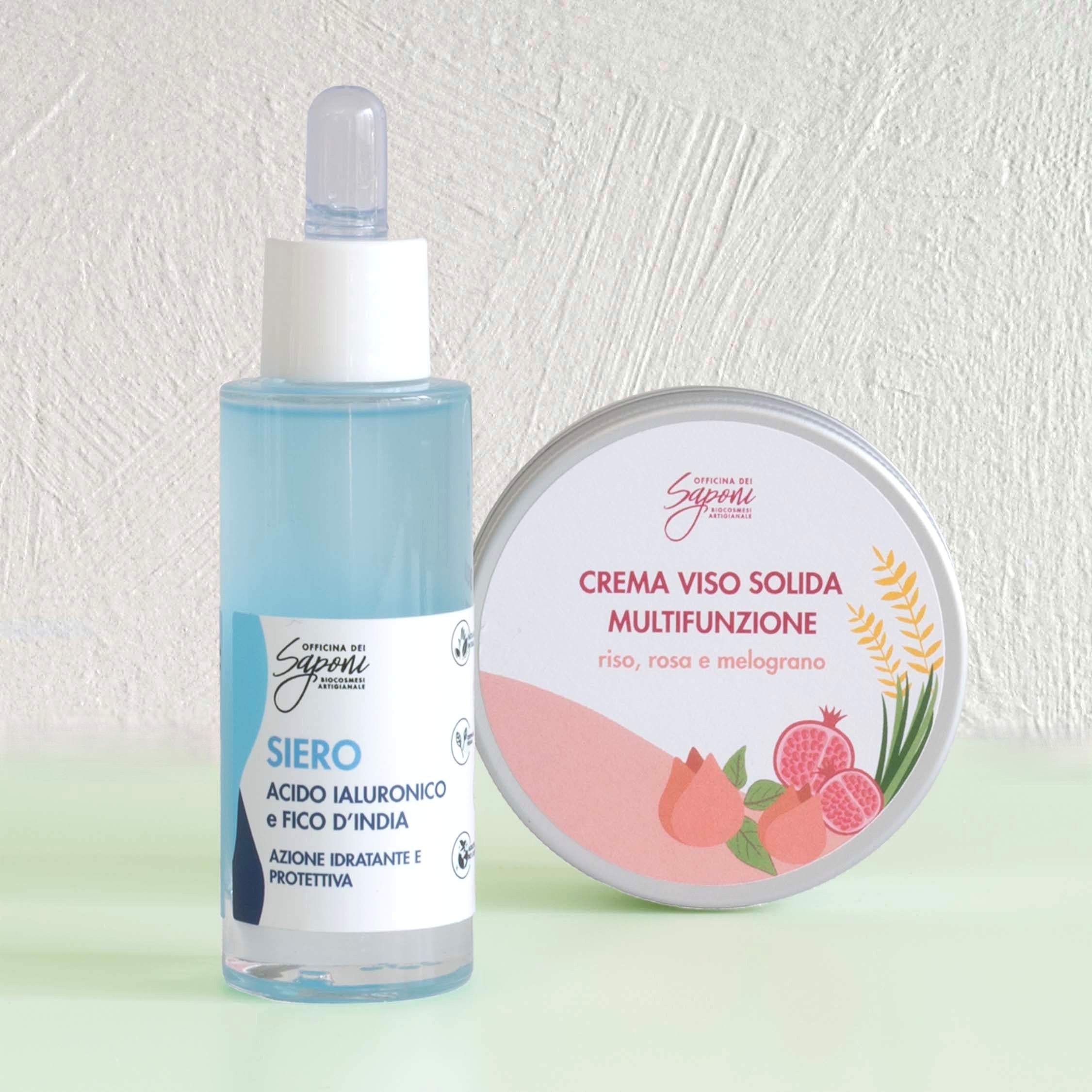 Officina dei Saponi Viso Kit Siero + Crema Solida idratante