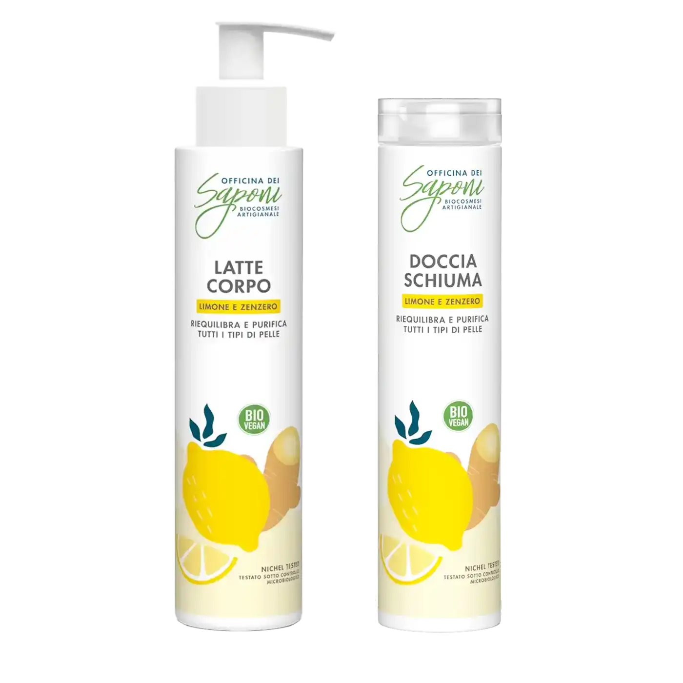 Officina dei Saponi Zenzero e Limone kit doccia latte corpo agrumato