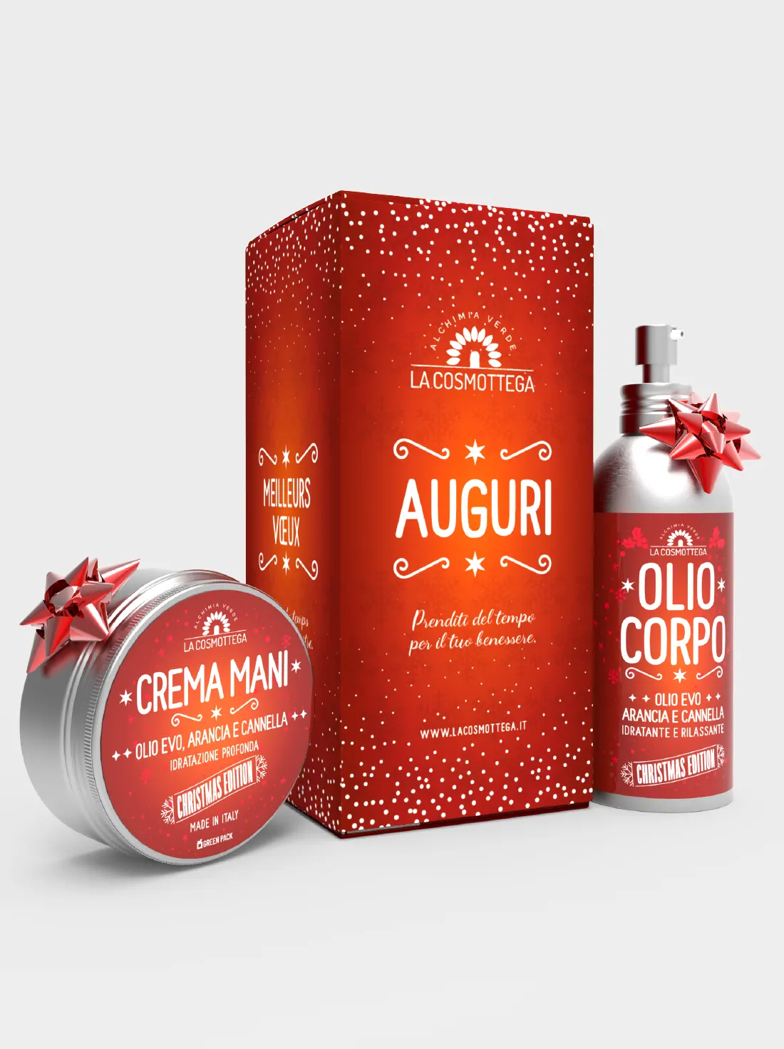 La Cosmottega Christmas Edition set olio corpo e crema mani arancia cannella