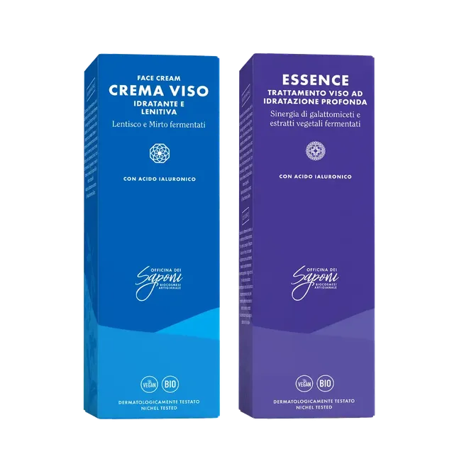 Officina dei Saponi Viso ai Fermentati Kit Essence e Crema Lenitiva