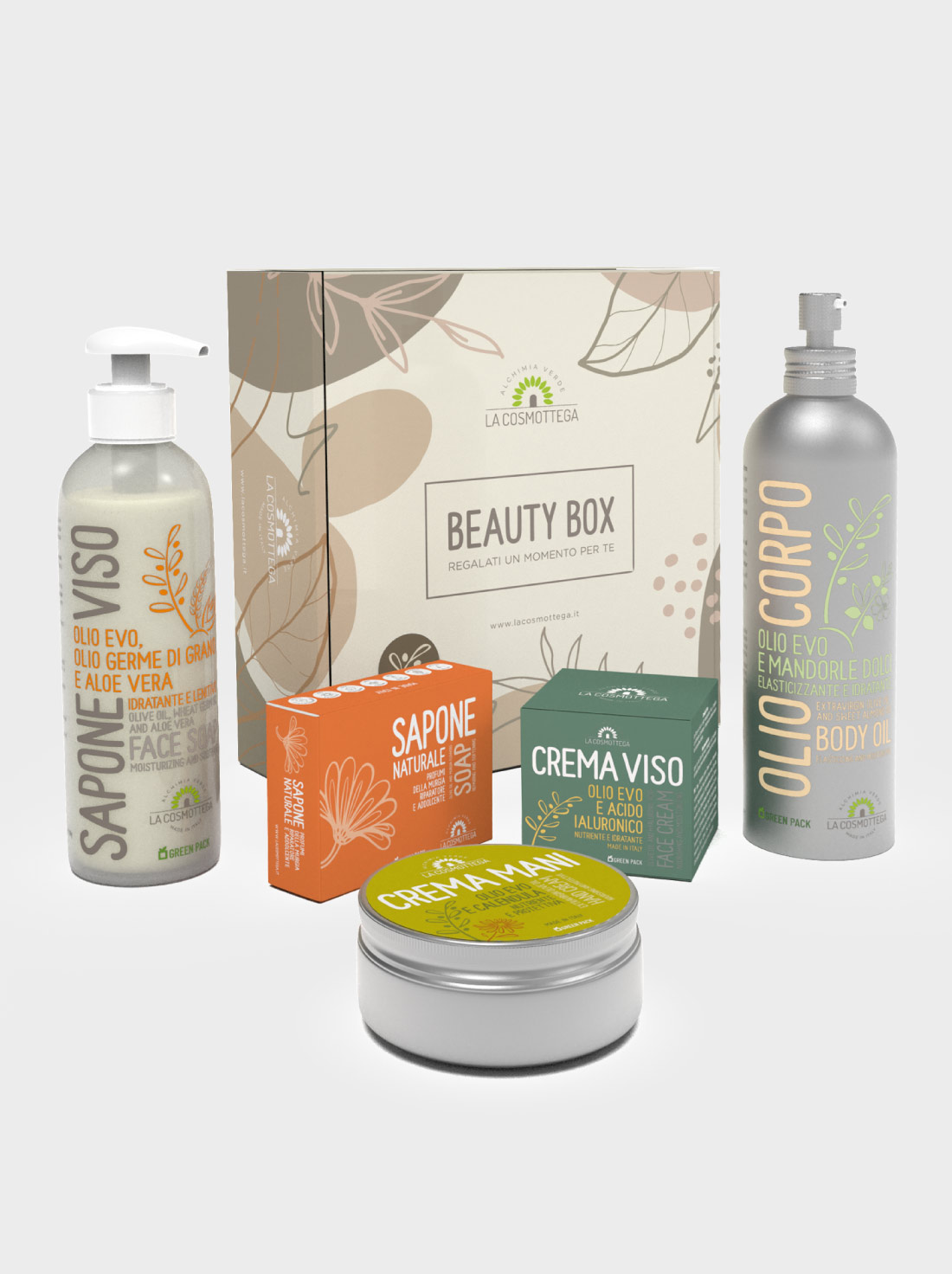 La Cosmottega Olio Evo beauty box 5 pezzi pelli secche mature