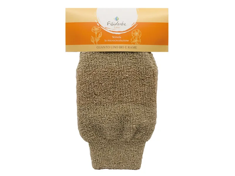 Noire di Hammam Filiderba guanto lino bio e rame esfoliante
