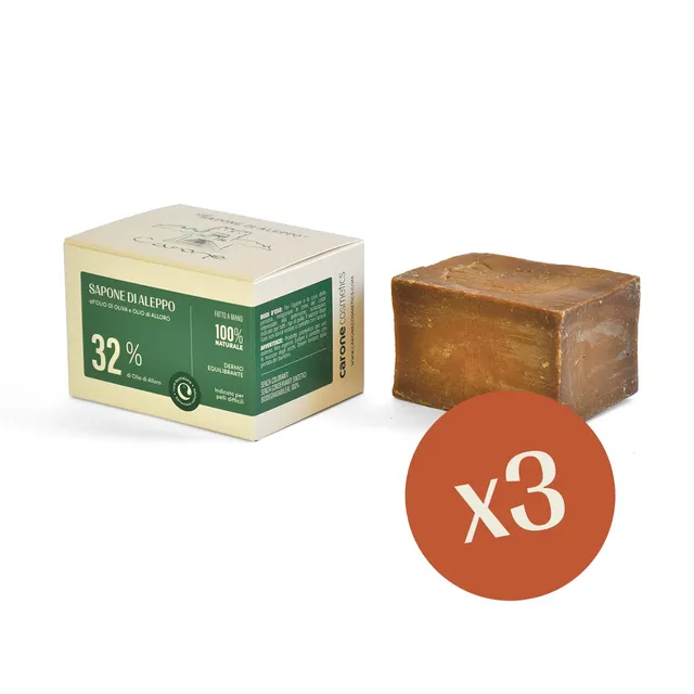 Noire di Hammam Sapone di Aleppo 32% 3x180 g olio alloro
