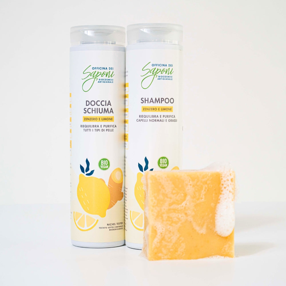 Officina dei Saponi Zenzero e Limone kit Puliti Fuori e Belli Dentro
