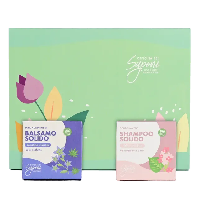 Officina dei Saponi Box Shampoo e Balsamo Solido Avena e Fico d'India