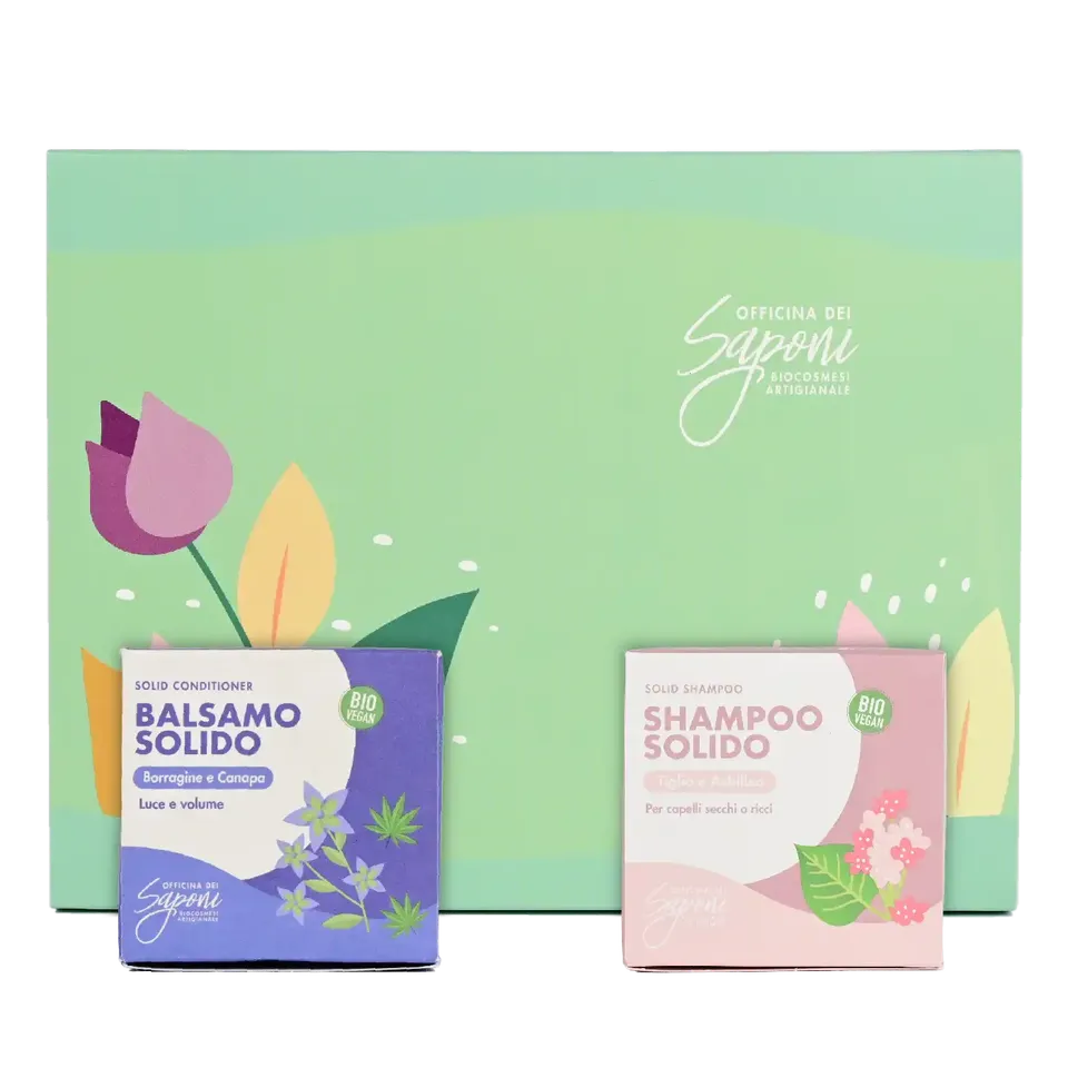 Officina dei Saponi Box Shampoo e Balsamo Solido Avena e Fico d'India