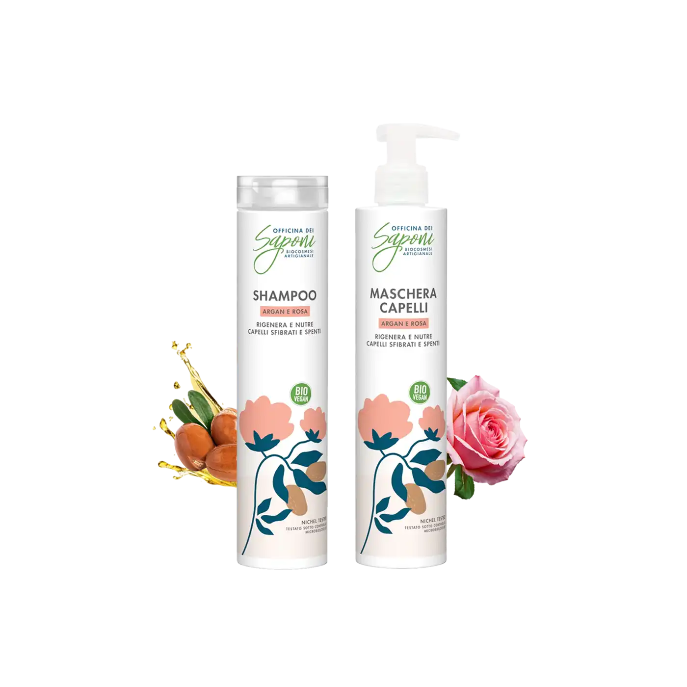 Officina dei Saponi Argan e Rosa Kit Shampoo e Maschera